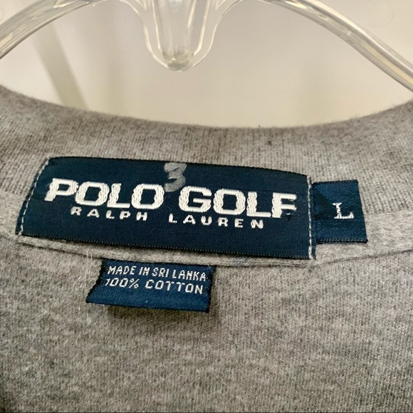 Vintage 90s Polo Golf Long Sleeve Henley Polo Shirt Mens Gray Large - Picture 6 of 6